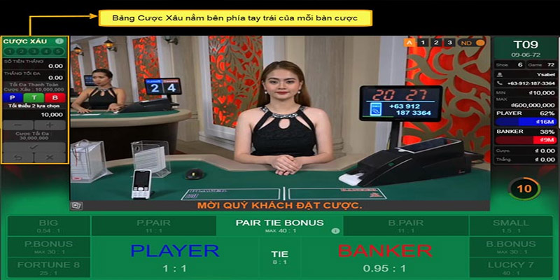 cach choi cuoc xau baccarat jun88 casino anh 2